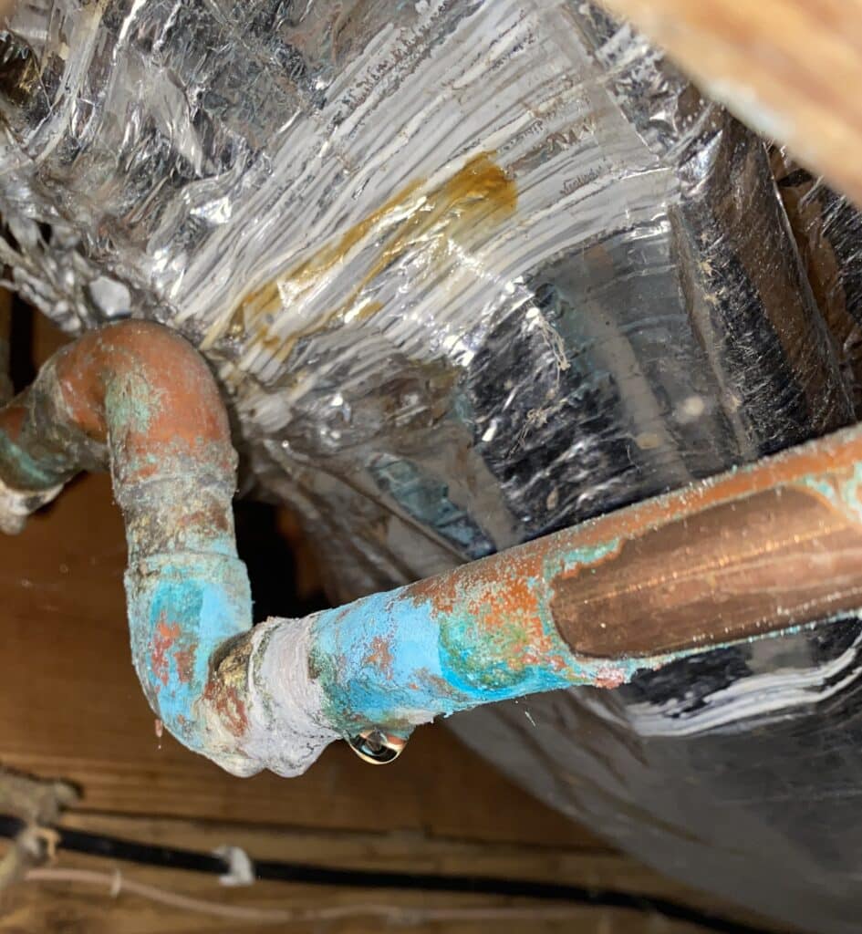 A Corroded Copper Pipe